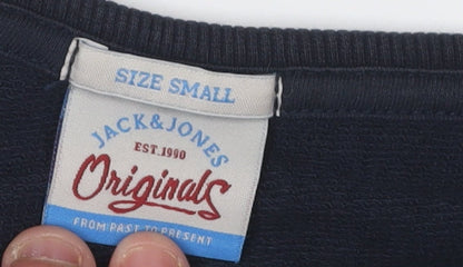 Unisex Adults UK Size S JACK & JONES Blue Pullover Sweatshirt