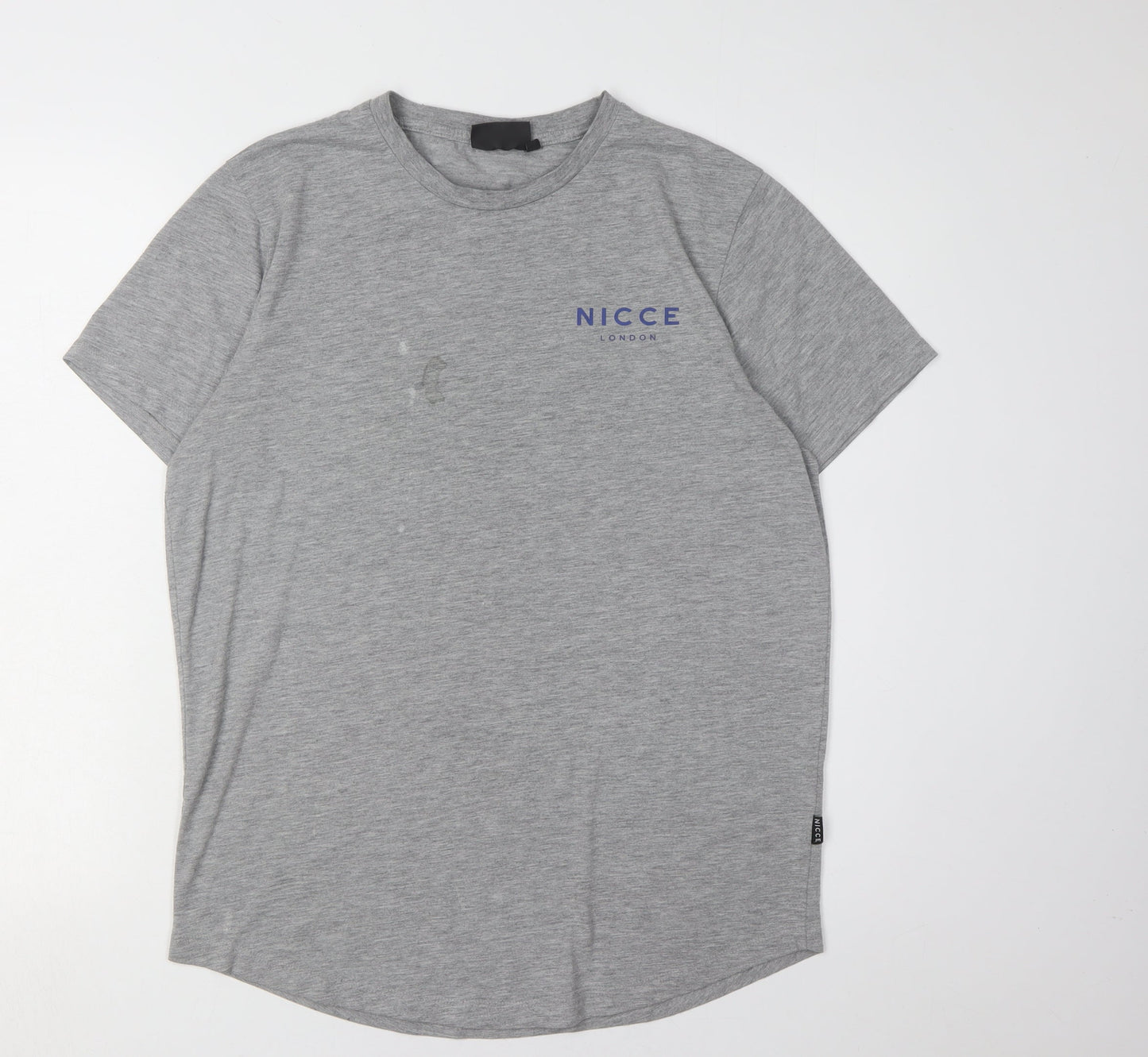 Nicce Men's Grey M Crew Neck Logo T-Shirt
