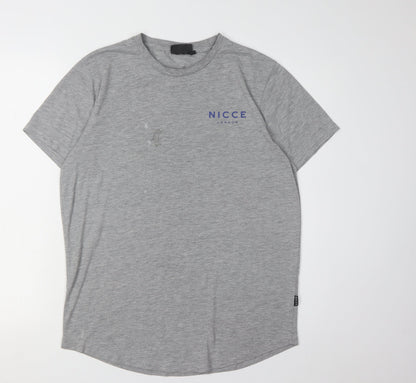 Nicce Men's Grey M Crew Neck Logo T-Shirt