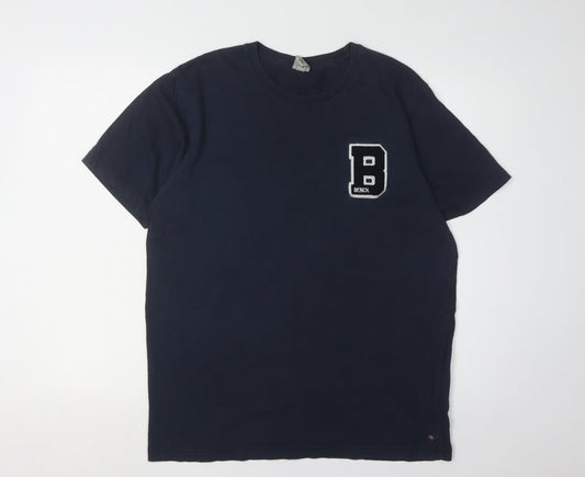 Unisex Adults UK Size L Bench Blue Basic T-Shirt