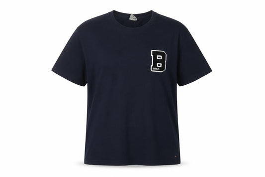 Front view of Bench Blue Cotton unisex t-shirt, size L, casual comfort