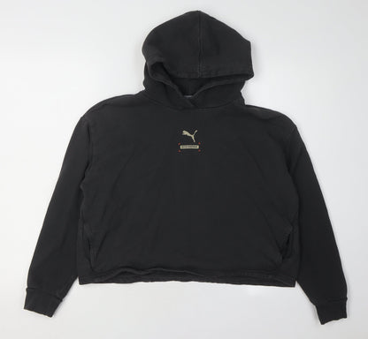 Puma Black Unisex Adults M Hoodie Logo Casual