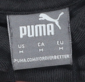 Puma Black Unisex Adults M Hoodie Logo Casual