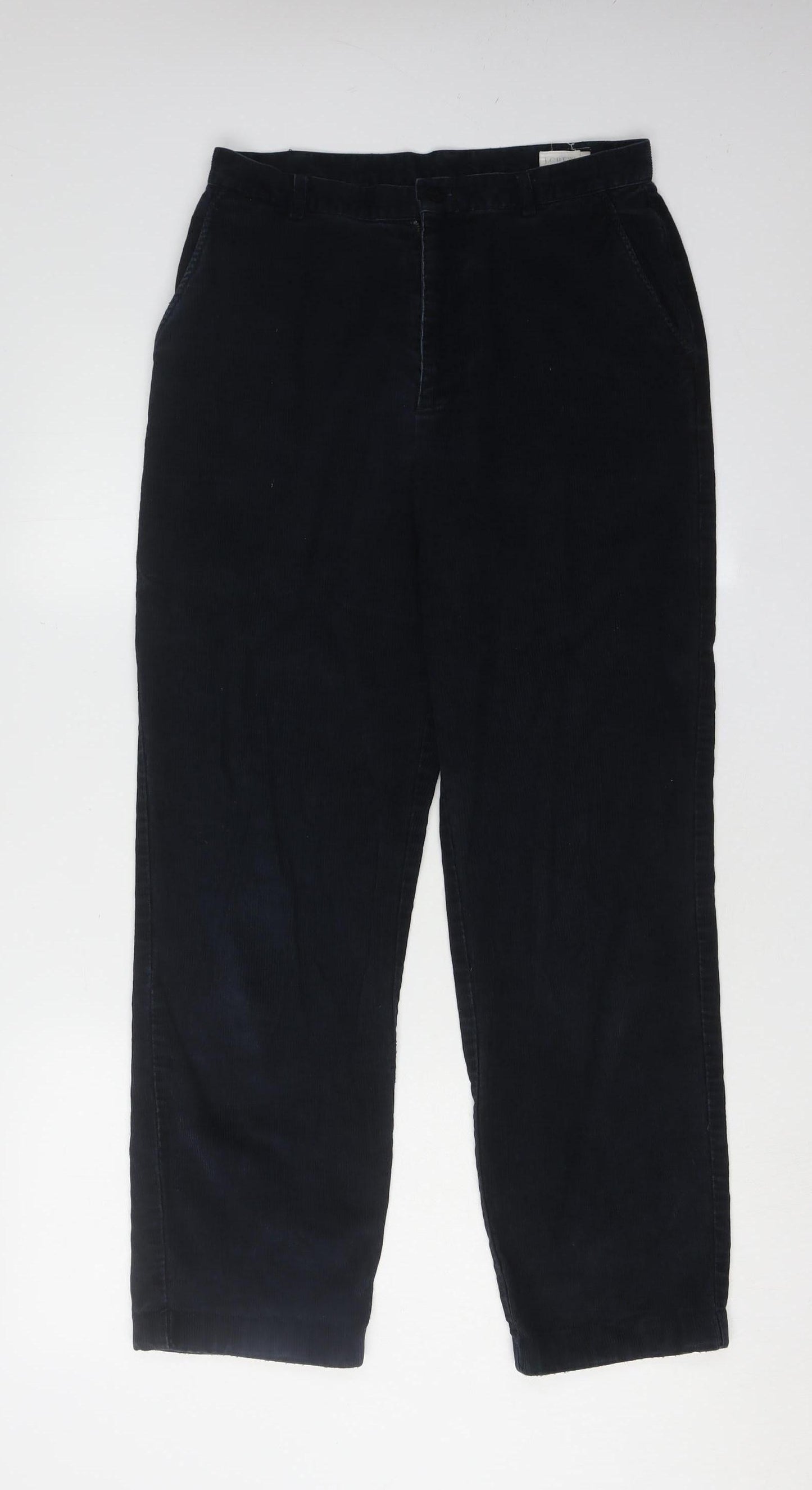 J.CREW Women's Black Corduroy Trousers Size 8