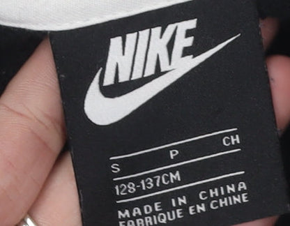 Nike Boys Black Full Zip Hoodie Size S with Logo Accents