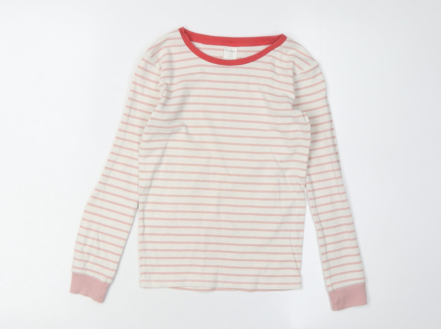 MiniBoden Girls Pink Striped Long Sleeve T-Shirt 9Y