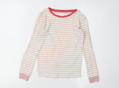 MiniBoden Girls Pink Striped Long Sleeve T-Shirt 9Y