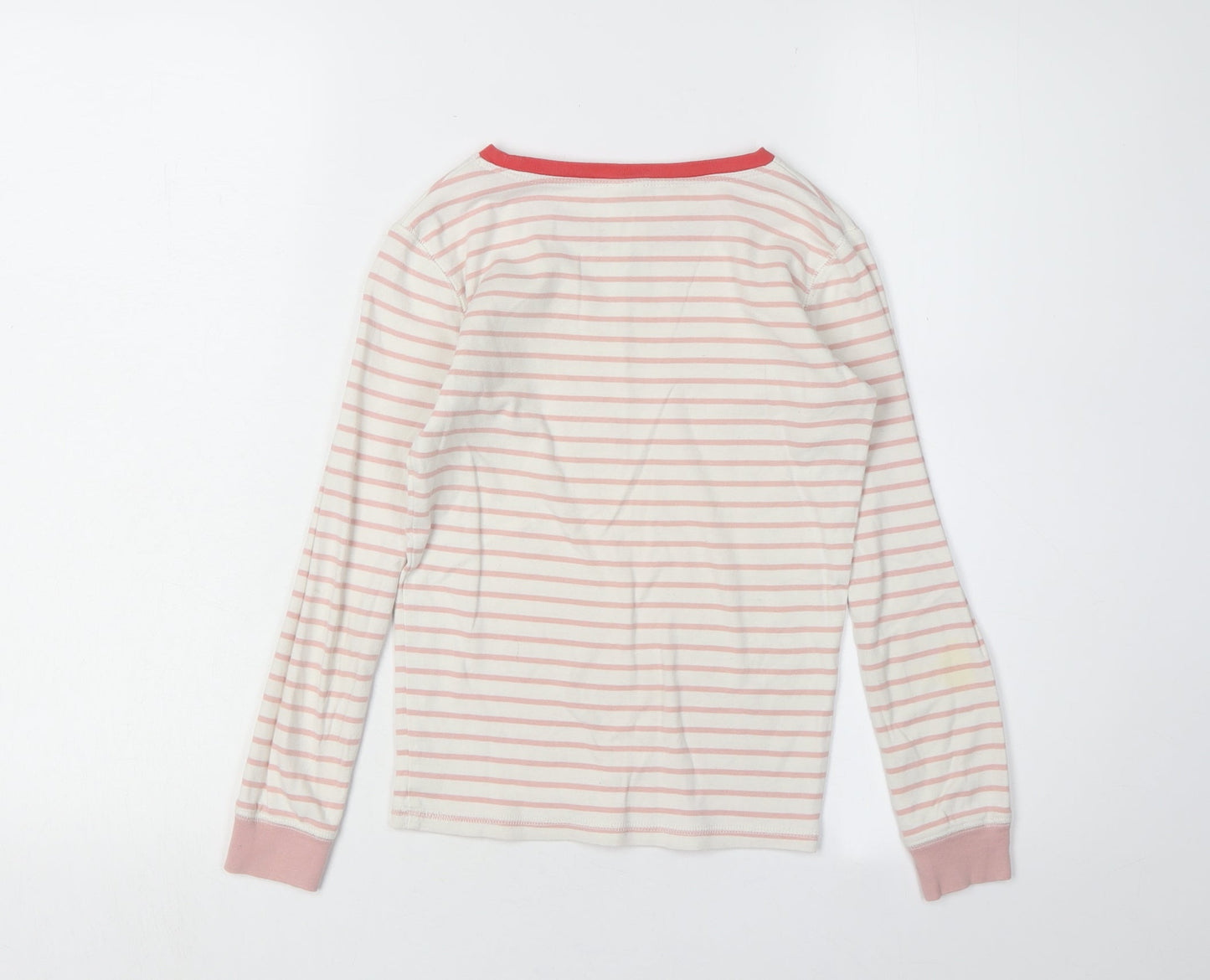 MiniBoden Girls Pink Striped Long Sleeve T-Shirt 9Y