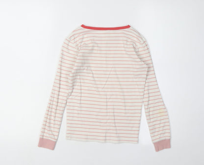 MiniBoden Girls Pink Striped Long Sleeve T-Shirt 9Y