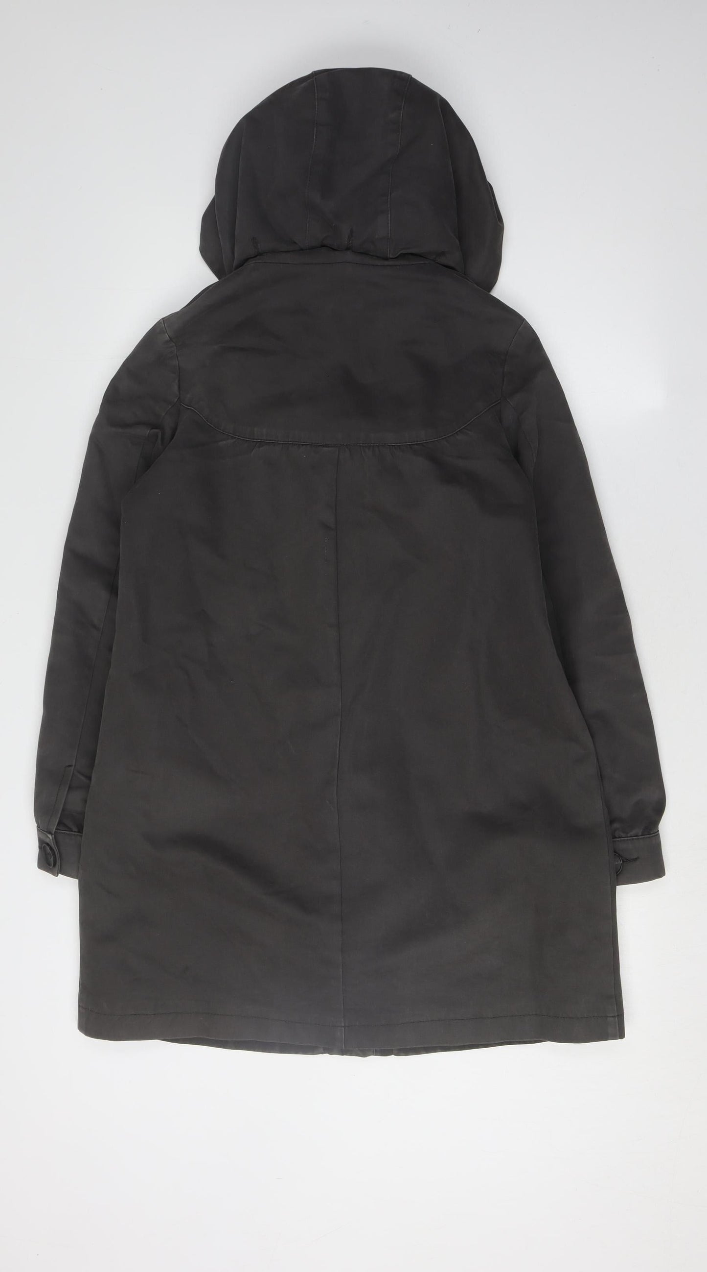 Comptoir Des Cotonniers Women's Black Hooded Coat Size 8