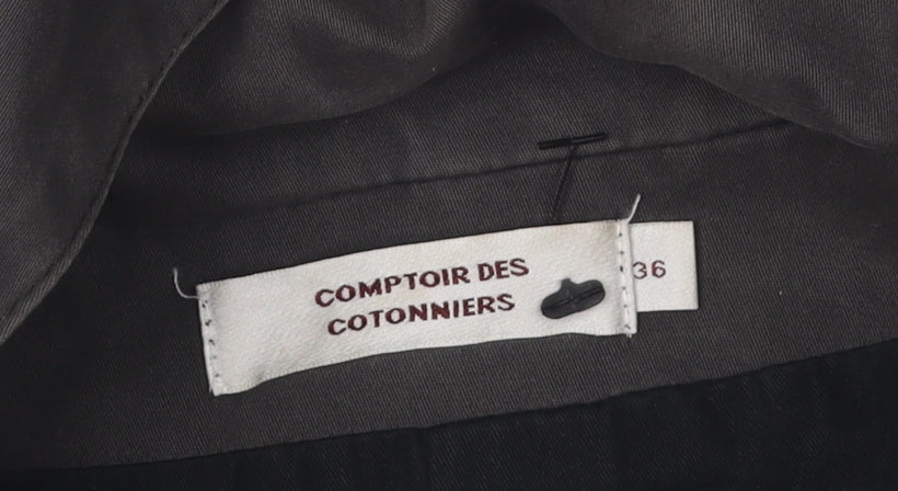 Comptoir Des Cotonniers Women's Black Hooded Coat Size 8