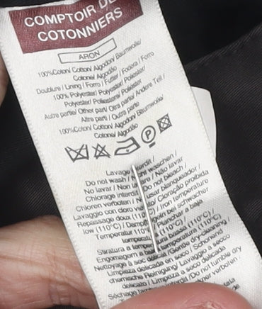 Comptoir Des Cotonniers Women's Black Hooded Coat Size 8