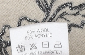 Eastex Women's Beige Embroidered Short Sleeve Top