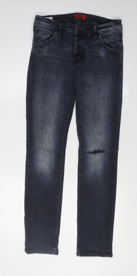 Jack & Jones Men's Blue Straight Jeans W32 L34