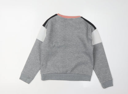 Everlast Girls Pink Grey Colourblock Sweatshirt 9-10 Years