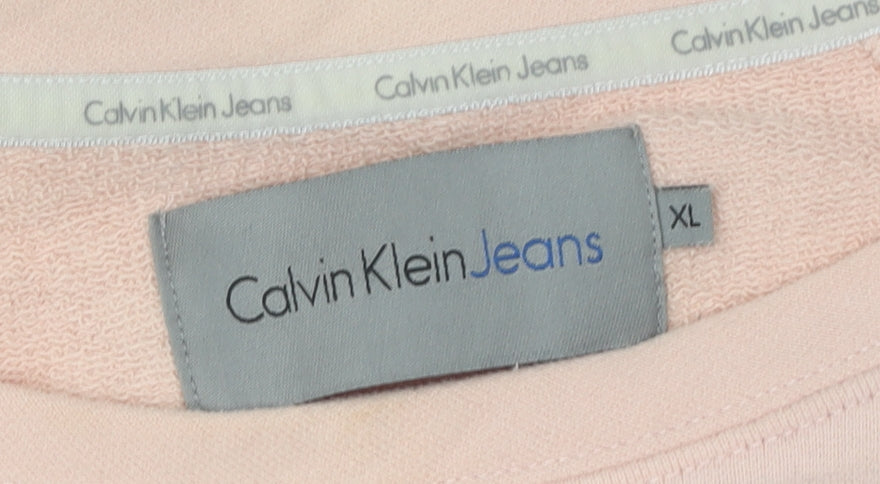 Calvin Klein Jeans Women's Pink XL Pullover Sweatshirt