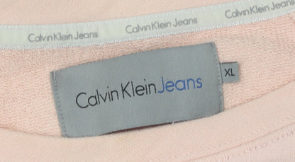 Calvin Klein Jeans Women's Pink XL Pullover Sweatshirt