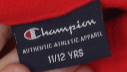 Champion Boys Red Fleece 1/2 Zip Sweatshirt 11-12 Years