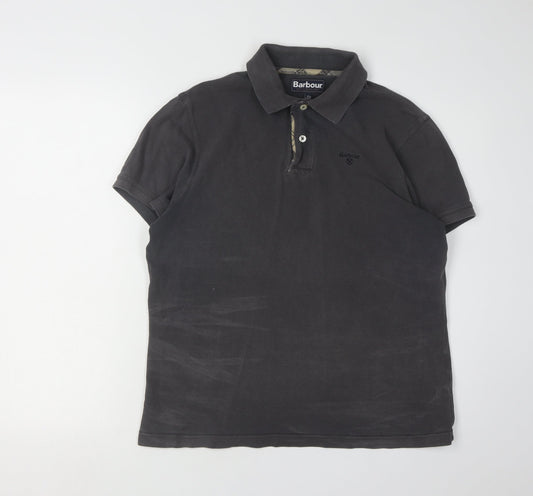 Barbour Mens Black Polo Shirt Medium