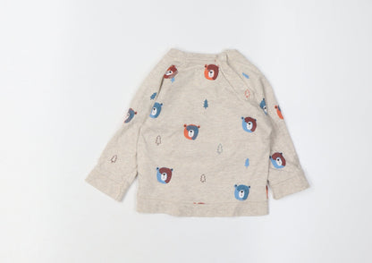 Mantaray Unisex Baby Beige Graphic T-Shirt, 6-9 Months