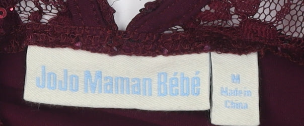 JoJo Maman Bébé Red Sequin Long Sleeve Maternity Dress