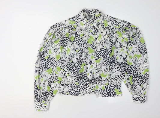 Jacques Vert Floral Blouse, Women's Size 12, Collared, Long Sleeve