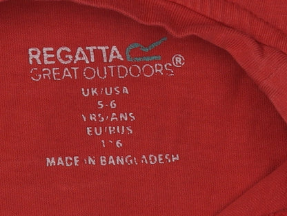 Regatta Girls Red Adventure Graphic T-Shirt 5-6 Years