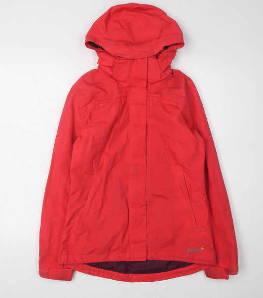 Gelert Women's Red Anorak Jacket Size 8 Hooded Outdoor