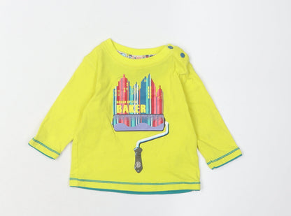 Ted Baker Baby Unisex Yellow Graphic Long Sleeve Top 3-6 Months