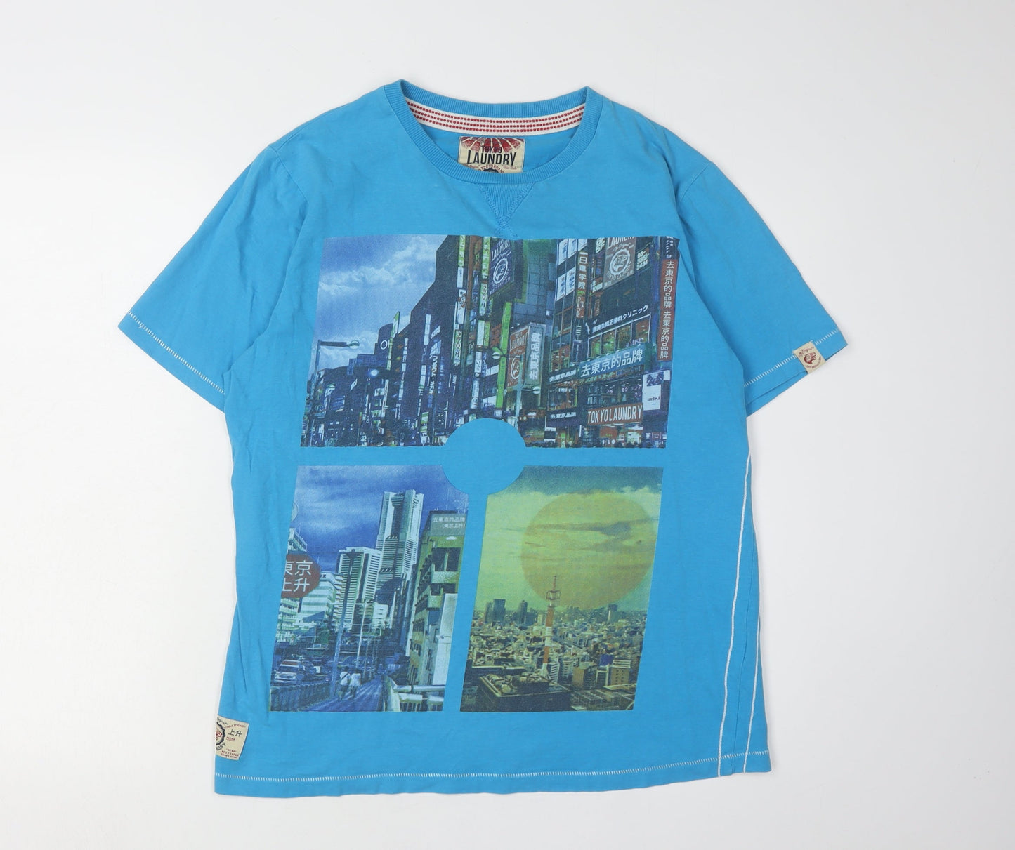Tokyo Laundry Men's Blue Graphic T-Shirt, Size L