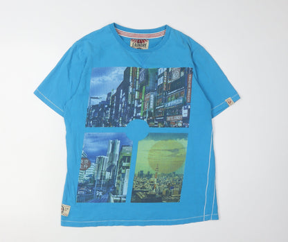 Tokyo Laundry Men's Blue Graphic T-Shirt, Size L