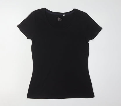 Boden Women's Black Round Neck T-Shirt - Medium