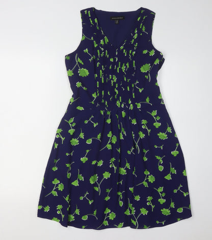 Banana Republic Women's Blue Floral A-Line Petite Dress