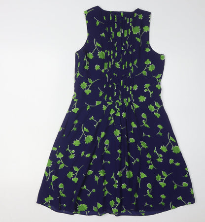 Banana Republic Women's Blue Floral A-Line Petite Dress