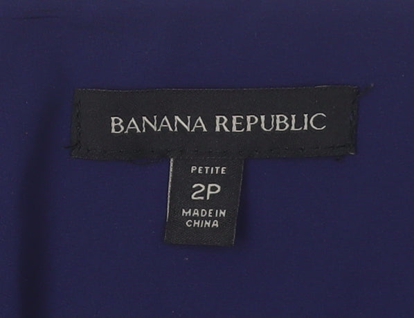 Banana Republic Women's Blue Floral A-Line Petite Dress