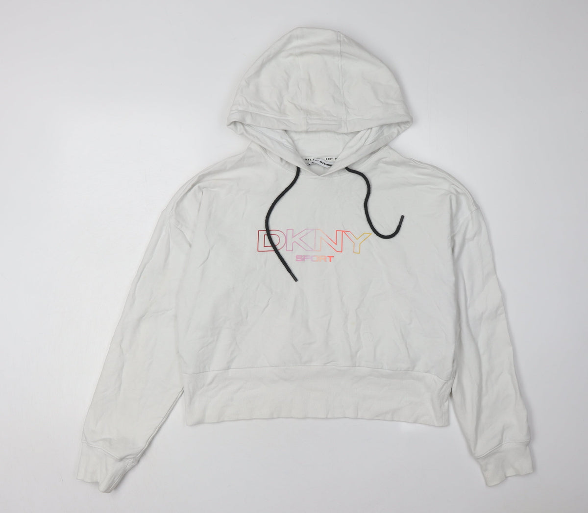 Womens UK Size M DKNY Sport White Pullover Hoodie
