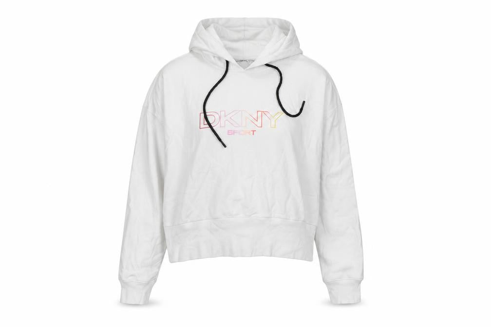 Womens UK Size M DKNY Sport White Pullover Hoodie