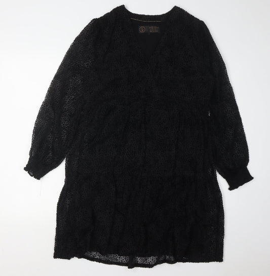 Fat Face Women’s Black Animal Print Dress Size 10