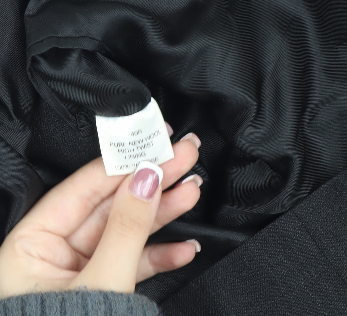 Mens UK Size 40 Pierre Cardin Regular Black Suit Jacket