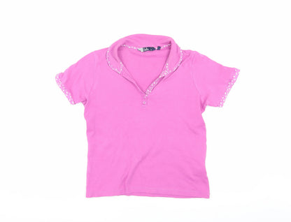 Womens UK Size S Isle Pink Basic Polo