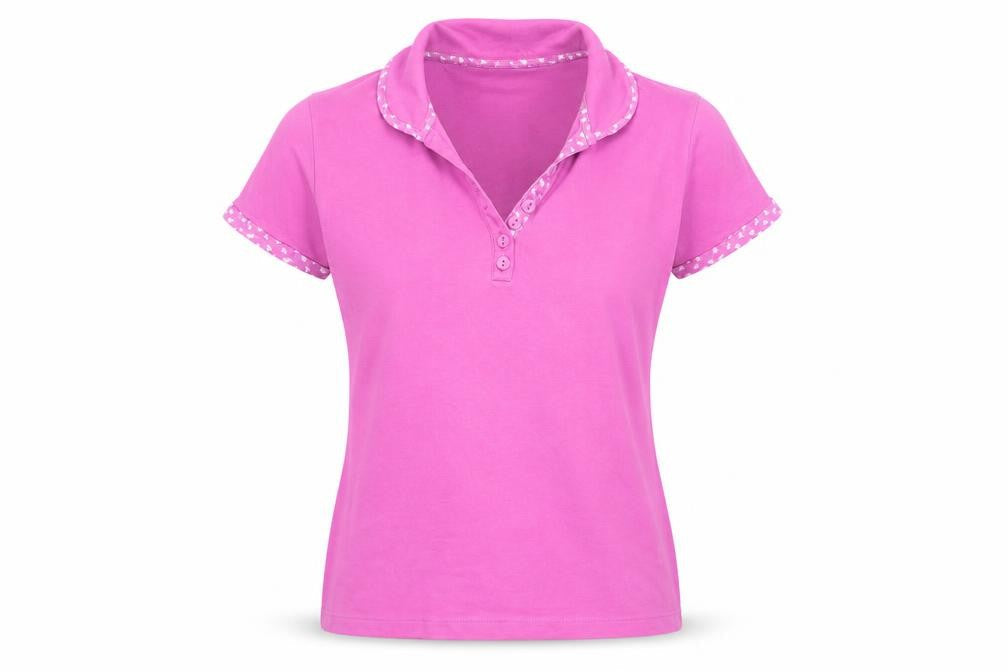 Womens UK Size S Isle Pink Basic Polo