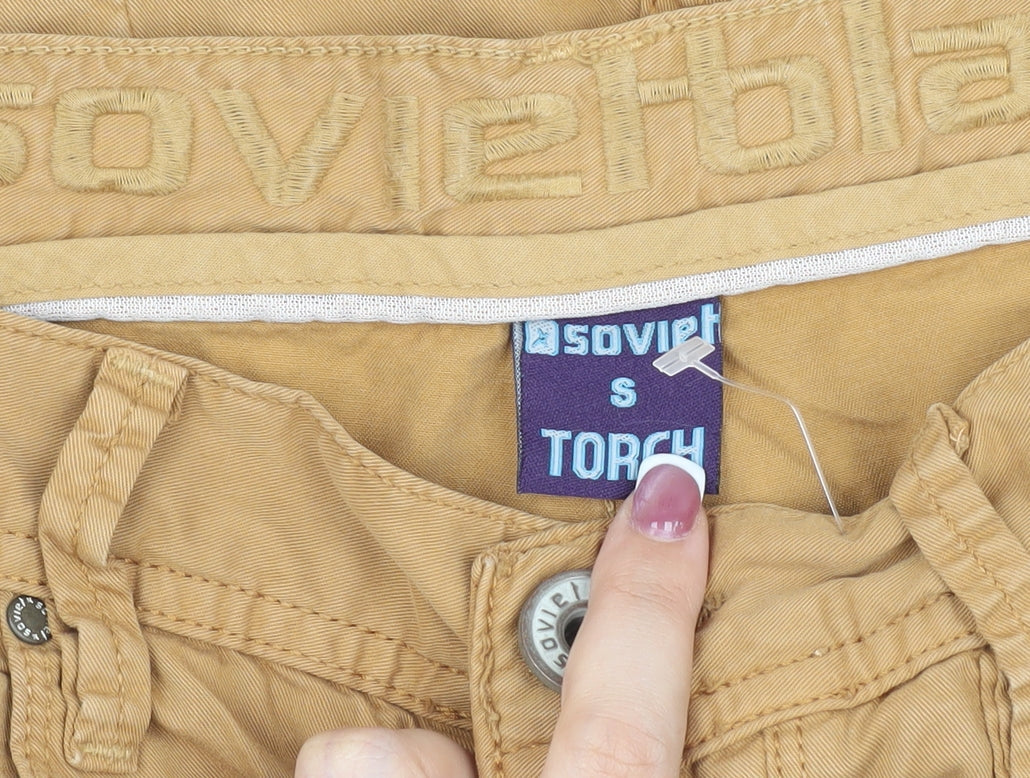 Soviet Men's Beige Chino Shorts - Size S