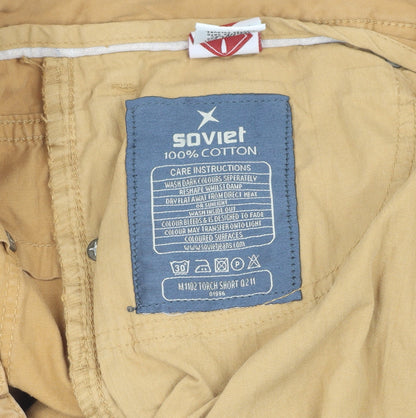 Soviet Men's Beige Chino Shorts - Size S