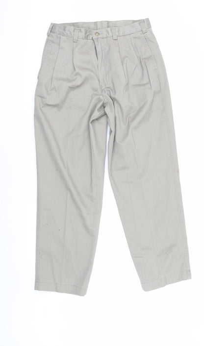 Marks & Spencer Men's Beige Cotton Dress Pants, Size 32