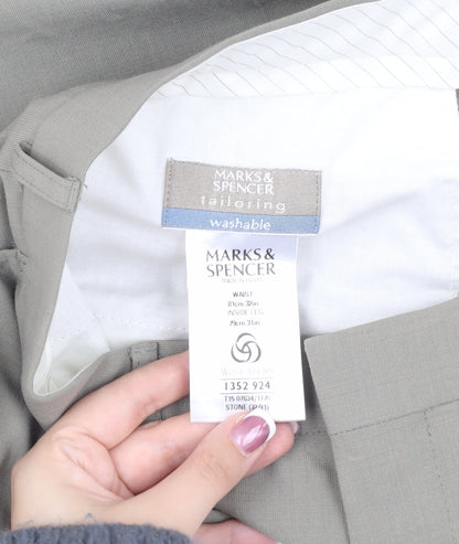 Marks & Spencer Men's Beige Dress Pants, Size 32