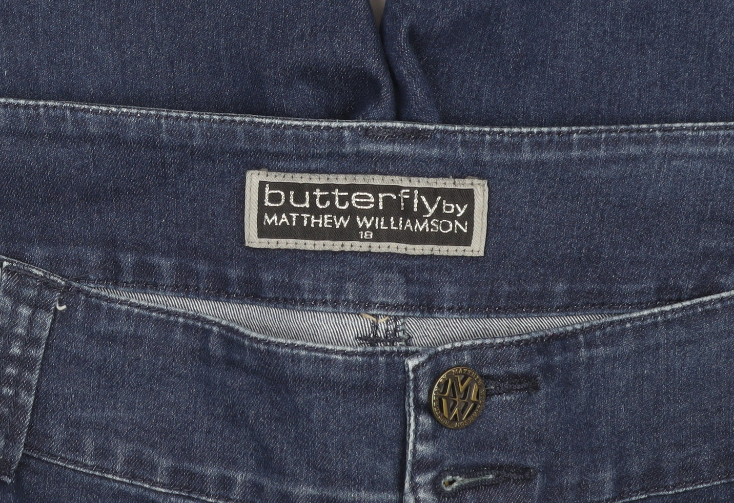Butterfly by Matthew Williamson Women's Blue Jeans, Size 18