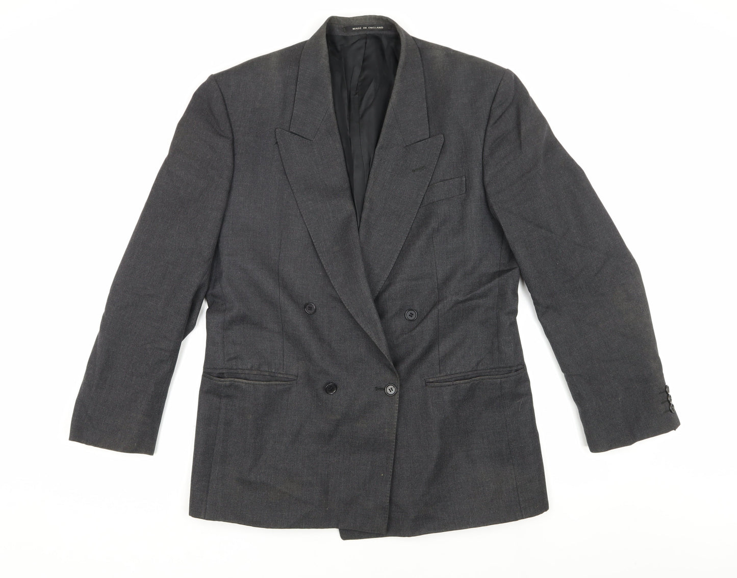 Mens UK Size 40 Pin Stripe Regular Grey Suit Jacket