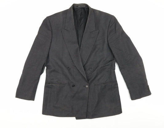 Mens UK Size 40 Pin Stripe Regular Grey Suit Jacket