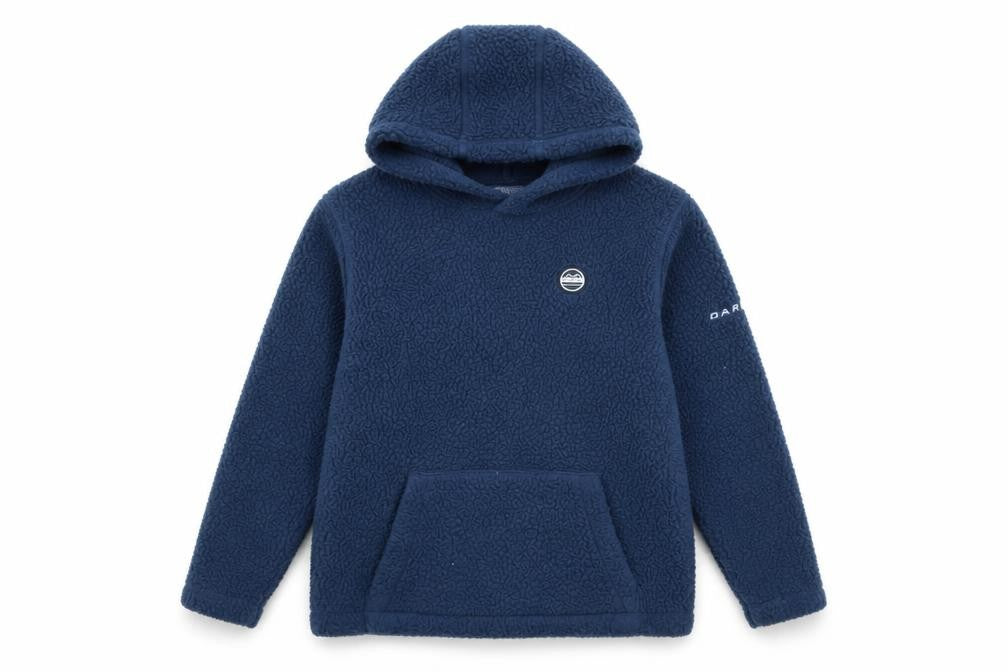 Front view of Dare 2b boys’ blue fleece hoodie pullover 9-10 years