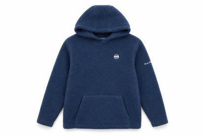 Front view of Dare 2b boys’ blue fleece hoodie pullover 9-10 years